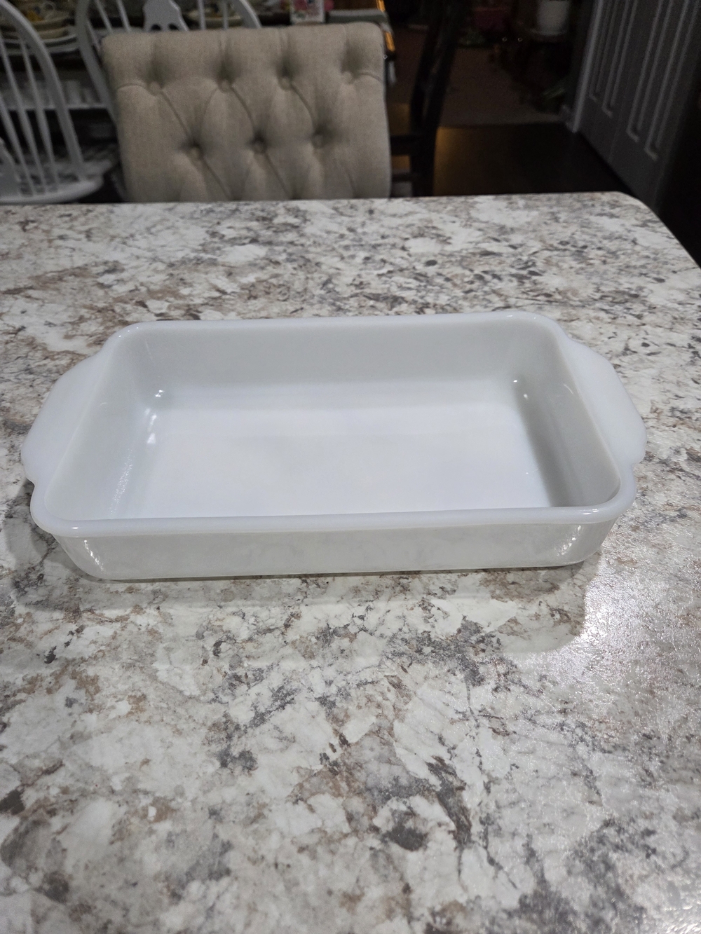 Fire King Casserole Baking Dish #410 - 1 1/2 Qt Milk Glass Cottagecore